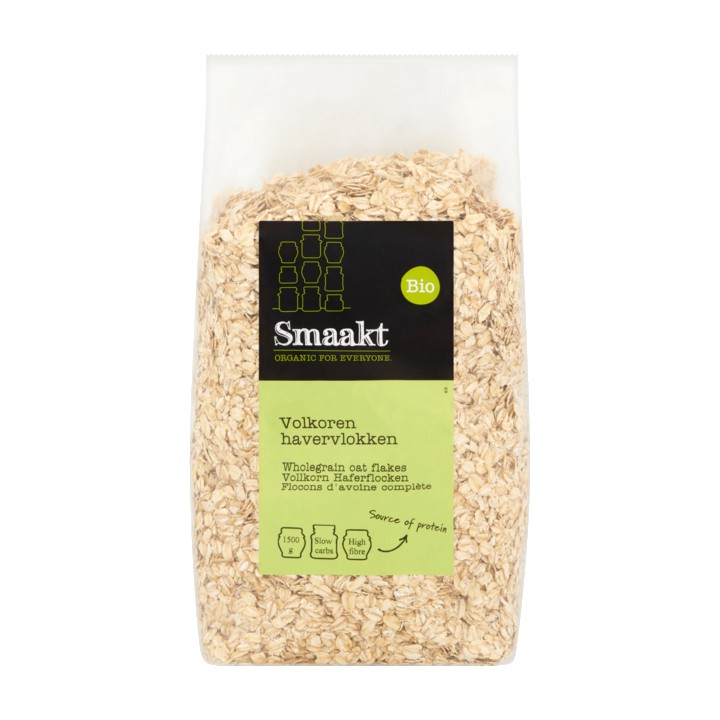 Smaakt Bio Volkoren Havervlokken 1, 5kg