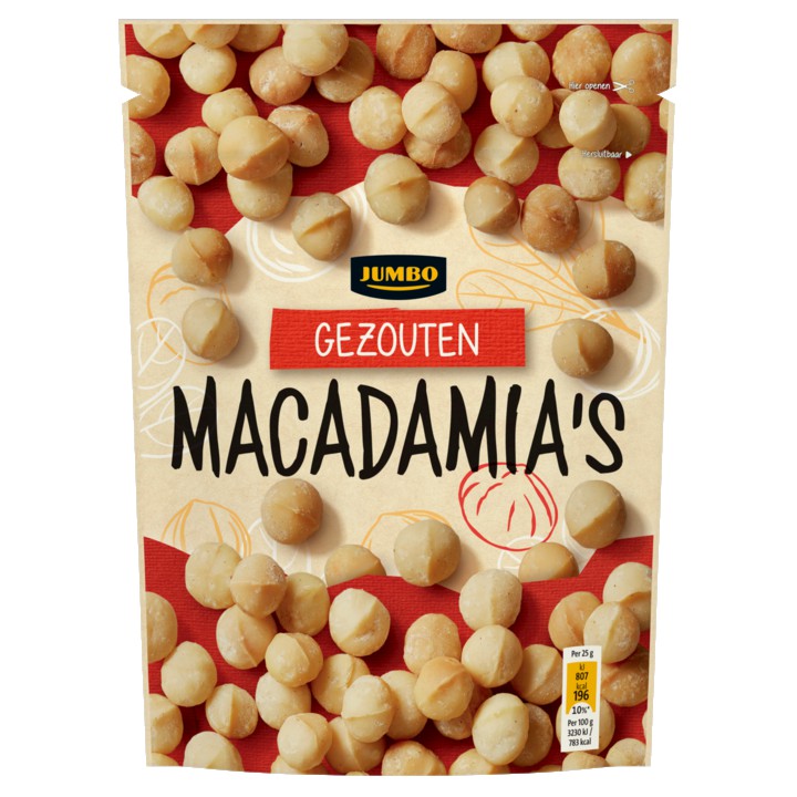 Jumbo Macadamia Gezouten 120g