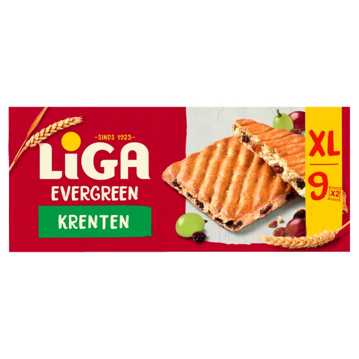 LiGA Evergreen Koeken Krenten met Volkorengranen 338 g - Voordeelverpakking XL