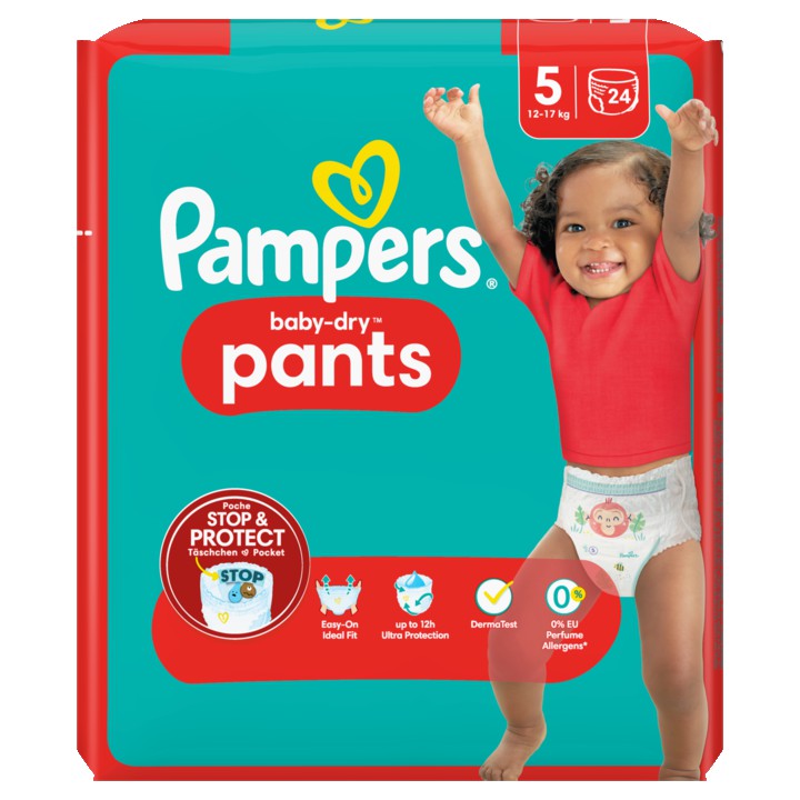 Pampers Baby-Dry Pants Luierbroekjes Maat 5, 24 Luiers, 12kg-17kg