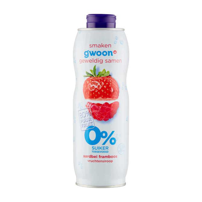 g&#039;woon Siroop aardbei framboos 0% suiker