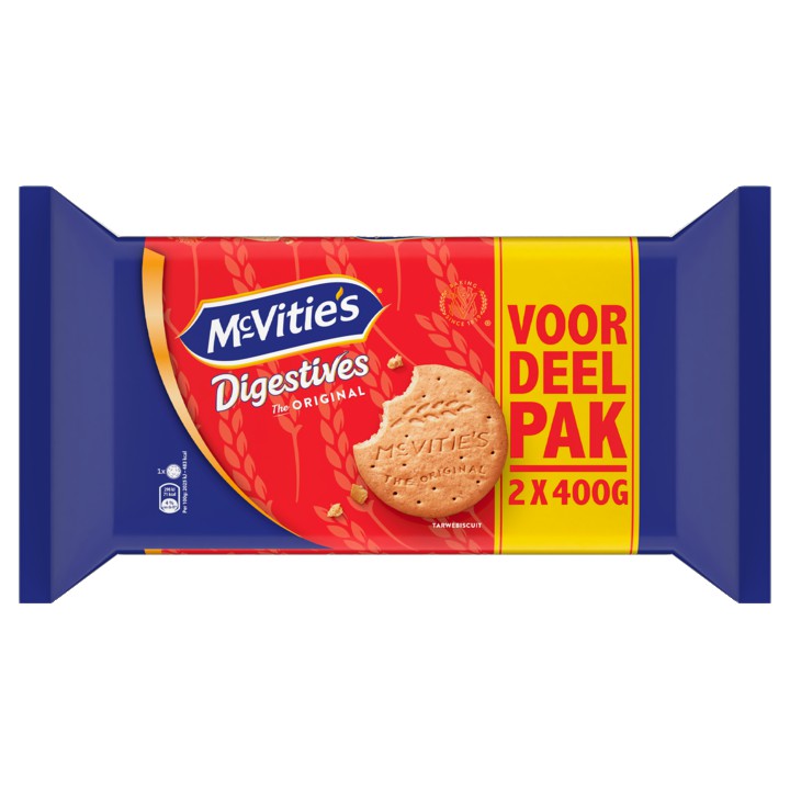 McVitie&amp;#x27;s Digestives The Original Tarwebiscuit Voordeelpak 2 x 400g