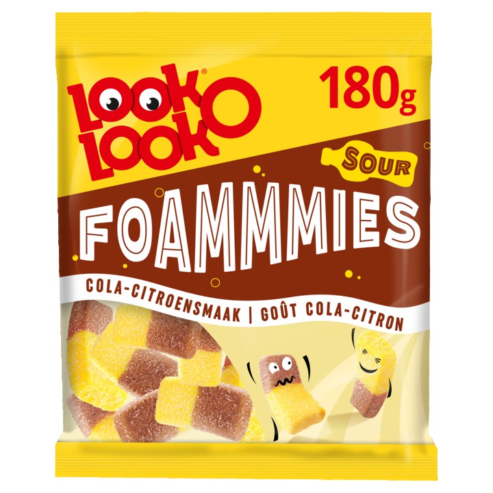 Look-O-Look Foammmies Cola Lemon Zuur Snoep Zak 180 gram