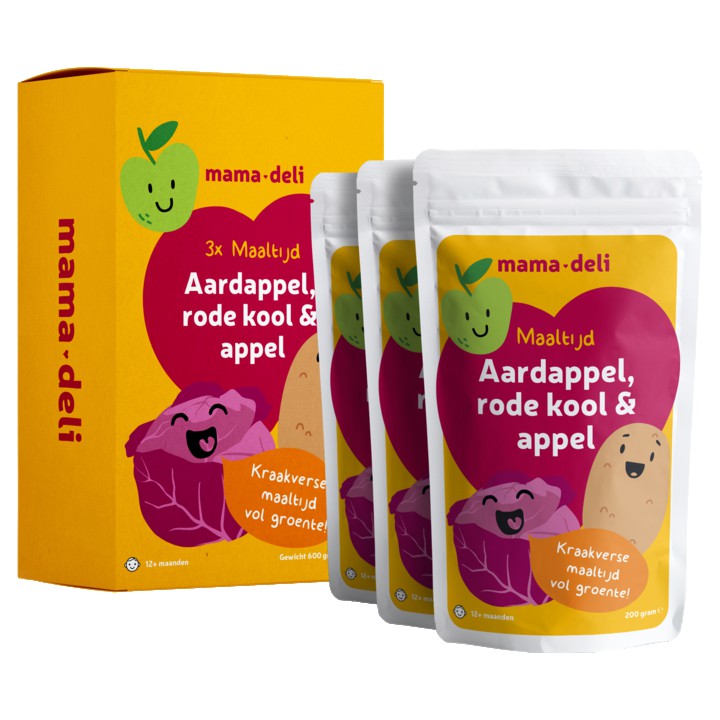 Mama Deli Maaltijd rode kool, appel en aardappel 12+ maanden 3 x 200g | Nederland Life Mama Deli Maaltijd rode kool, appel en aardappel 12+ maanden 3 x 200g