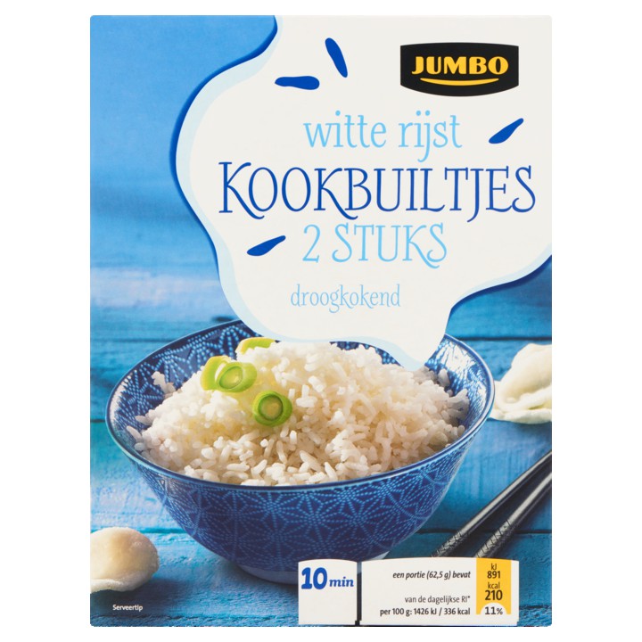 Jumbo Witte Rijst Kookbuiltjes 2 x 125g