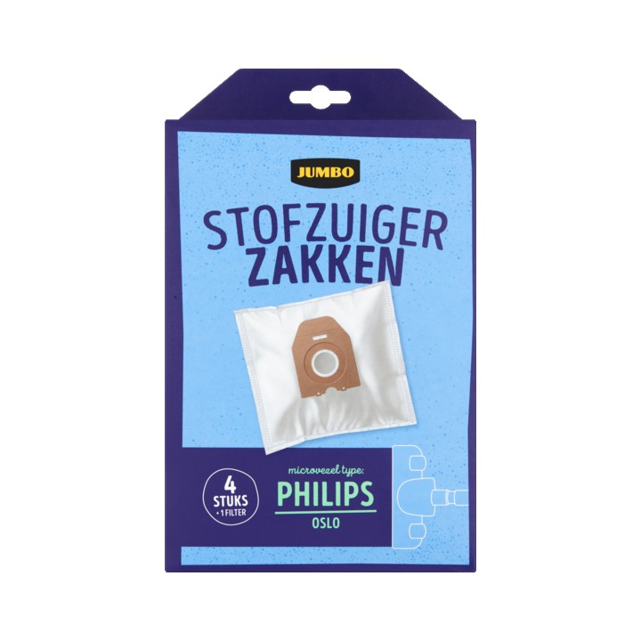 Jumbo Stofzuigerzakken met Filter 4 Stuks