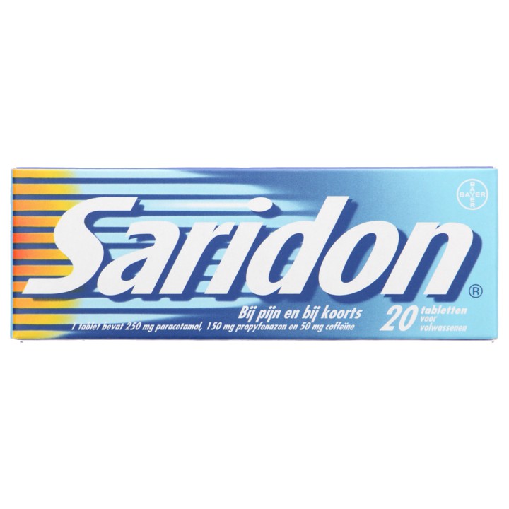 Saridon tabletten tegen hoofd- en spierpijn, 20 stuks