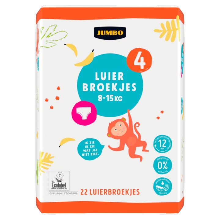 Jumbo Luierbroekjes Maat 4 8-15 kg 22 Stuks