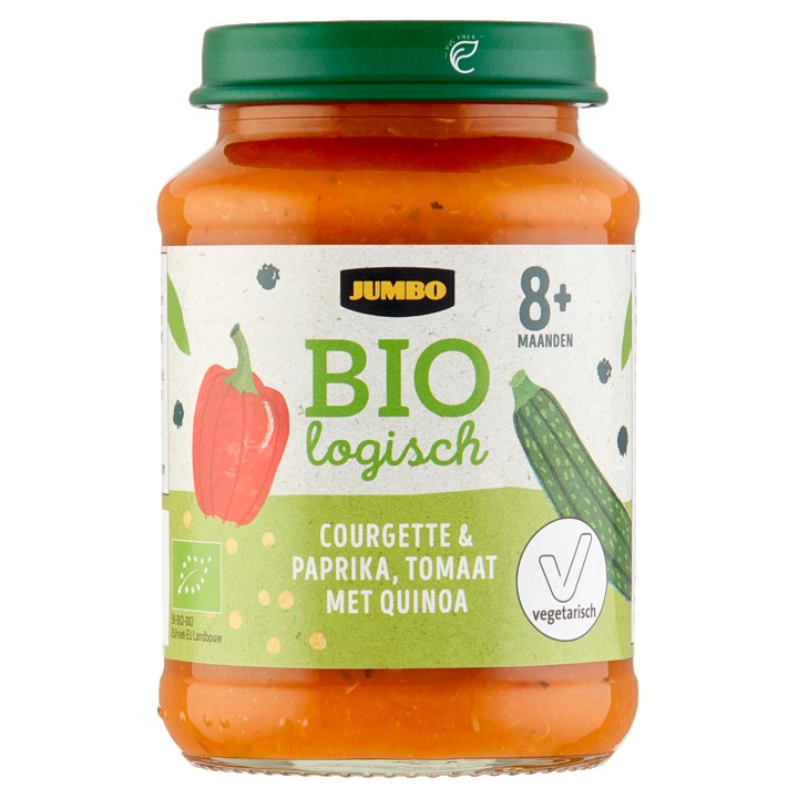 Jumbo Biologisch Courgette &amp;amp; Paprika, Tomaat met Quinoa 8+ Maanden 190g