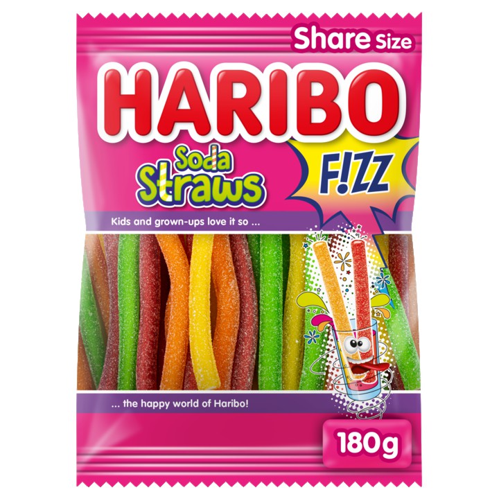 Haribo Soda Straws F!ZZ 180g