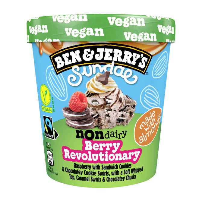 Ben &amp; Jerry&#039;s Ijs toetje non-dairy berry revolutionary sundae