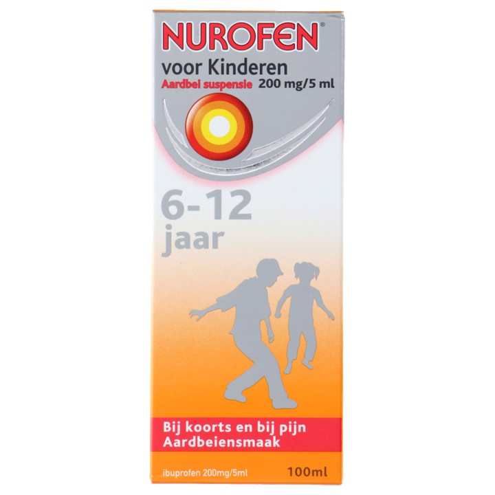 Nurofen Ibuprofen voor Kinderen Aardbei suspensie 200 mg/ 5ml