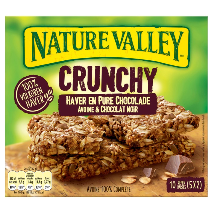 Nature Valley Crunchy Haver en Pure Chocolade 5 x 42g