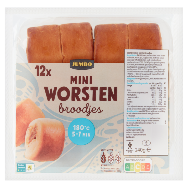 Jumbo - Mini Worstenbroodjes - 12 Stuks