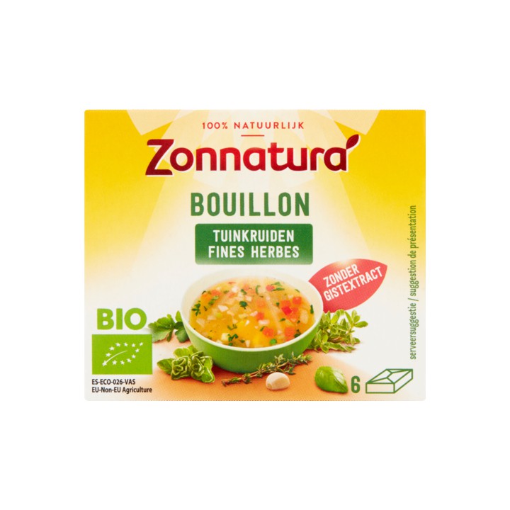 Zonnatura Bio Bouillon Tuinkruiden 6 Stuks 60g