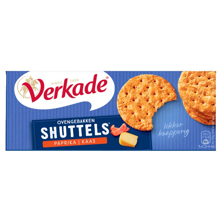 Verkade Ovengebakken Shuttels Paprika &amp;amp; Kaas 150g