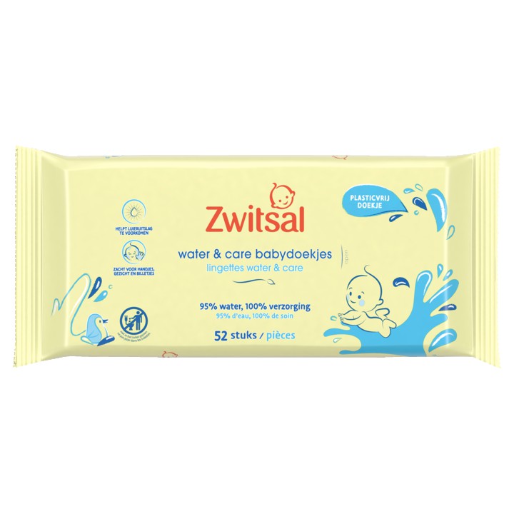 Zwitsal Billendoekjes Water &amp;amp; Care 52 Stuks