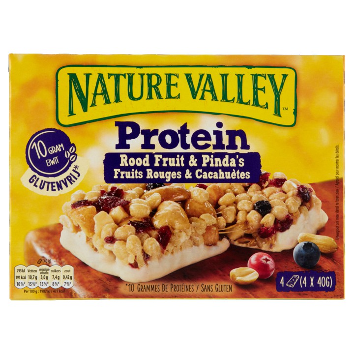 Nature Valley Protein Rood Fruit &amp;amp; Pinda&amp;#x27;s 4 x 40g