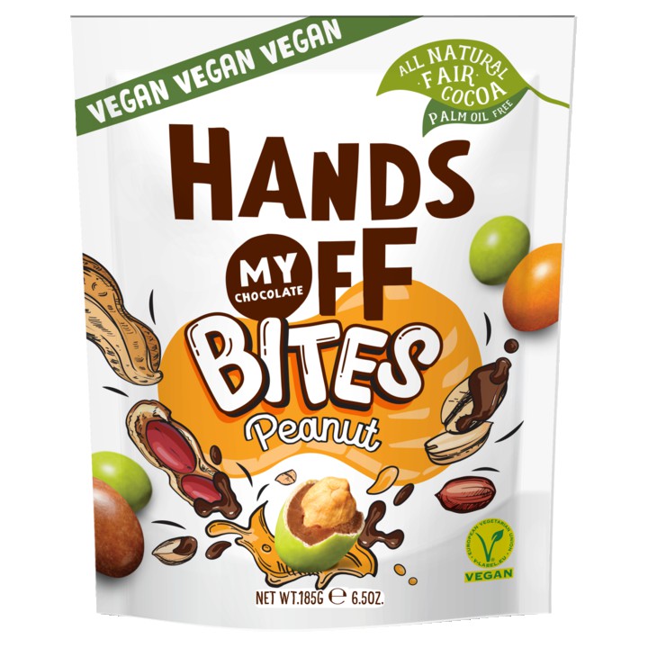 Hands Off My Chocolate Vegan Bites Peanut zak 185g