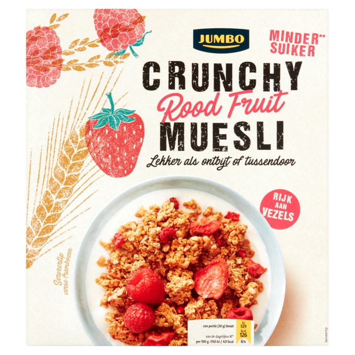 Jumbo Crunchy Muesli Rood Fruit 500g