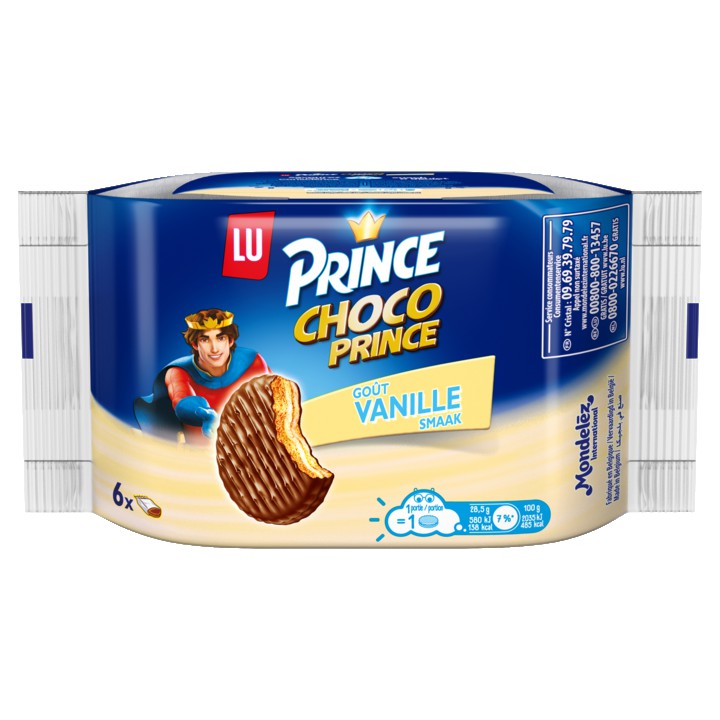 LU Prince Choco Prince Koeken met Chocolade en Vanille 6 Stuks 170g