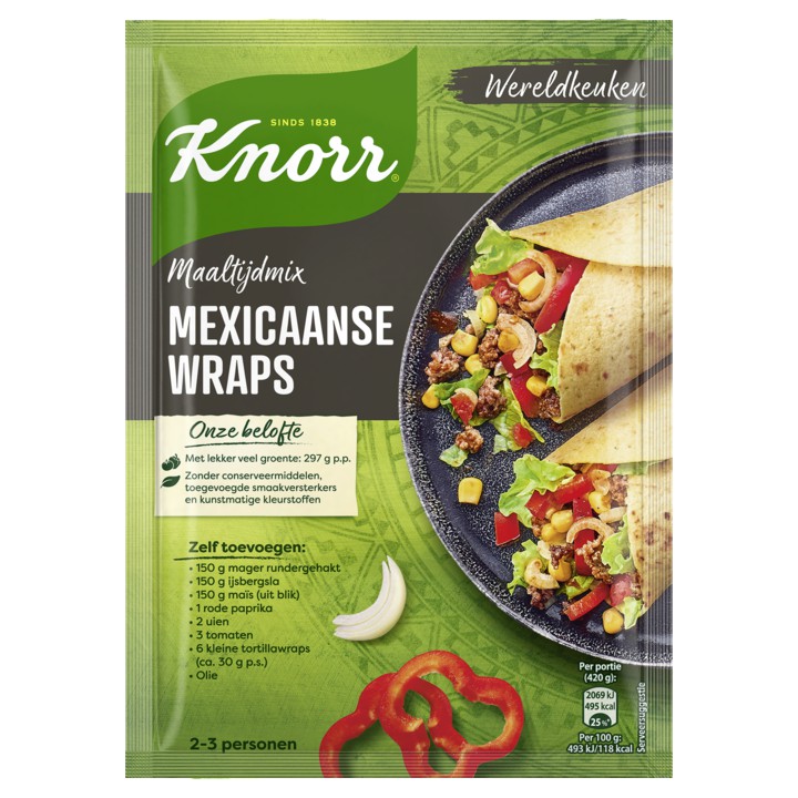 Knorr Wereldkeuken Maaltijdmix Mexicaanse Wraps 38g