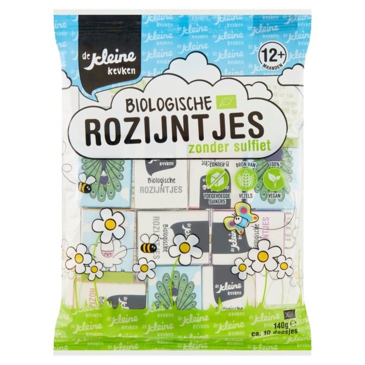 De Kleine Keuken Biologische Rozijntjes Zonder Sulfiet 12+ Maanden 140g