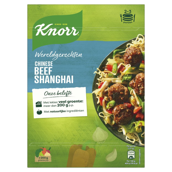 Knorr Wereldgerechten Maaltijdpakket Chinese Beef Shanghai 242g