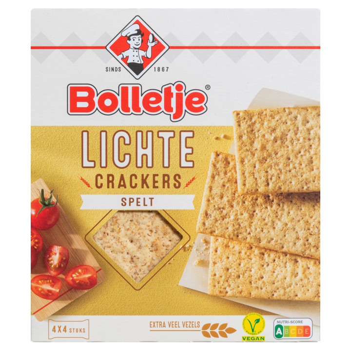 Bolletje Lichte Crackers Spelt 4 x 4 Stuks 190g