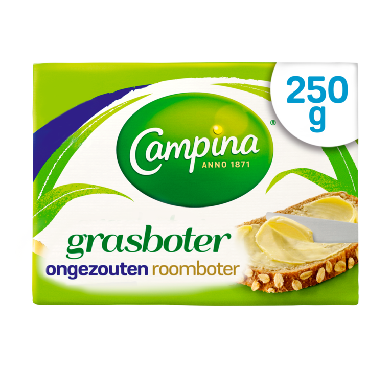 Campina Botergoud Ongezouten Grasboter 250g