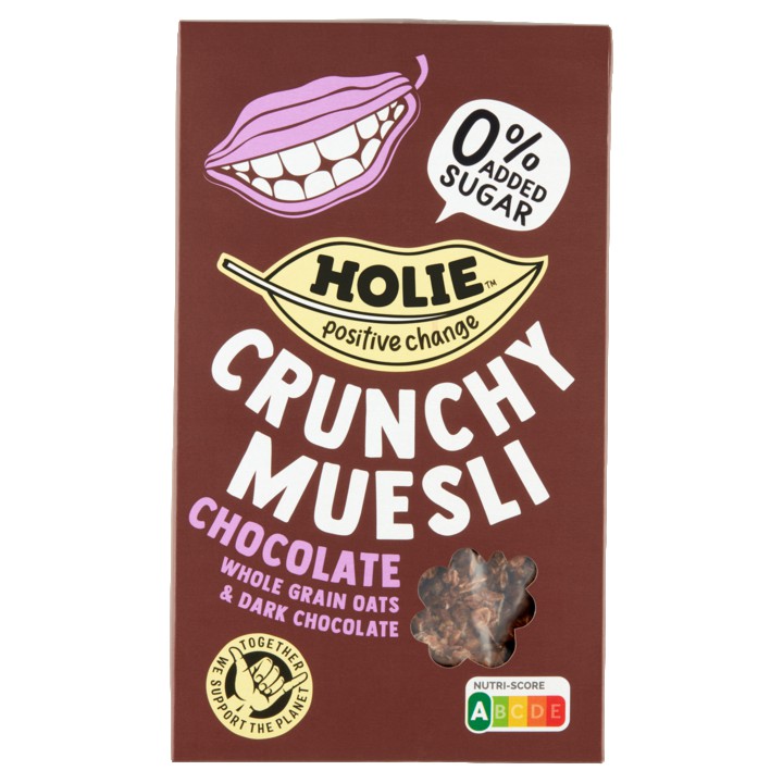 Holie Crunchy Muesli Chocolate Whole Grain Oats &amp;amp; Dark Chocolate 400g