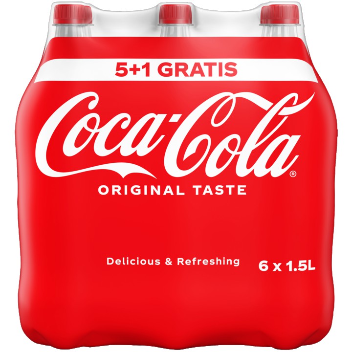 Coca-Cola Original Taste 5+1 Gratis PET Fles 6 x 1, 5L