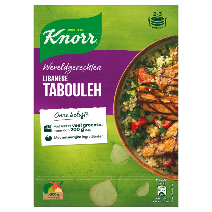 Knorr Wereldgerechten Maaltijdpakket Libanese Tabouleh 237g