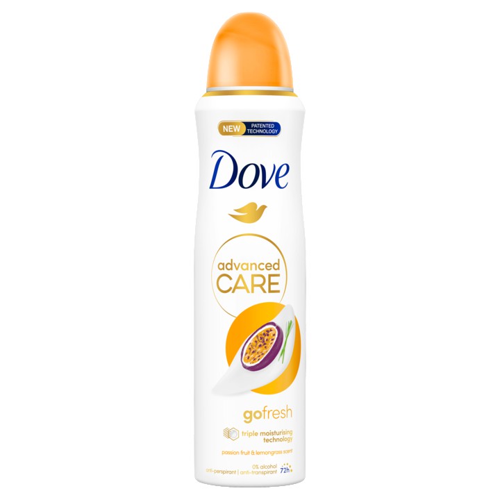 Dove Advanced Care Go Fresh Passion Fruit &amp;amp; Lemongrass Scent Anti-Transpirant 150ml