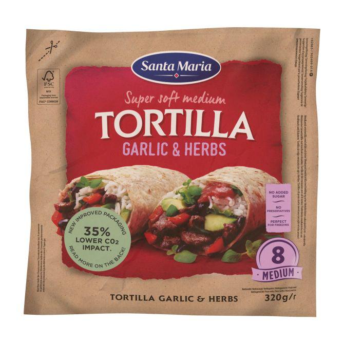 Santa Maria Soft tortilla garlic &amp; herbs