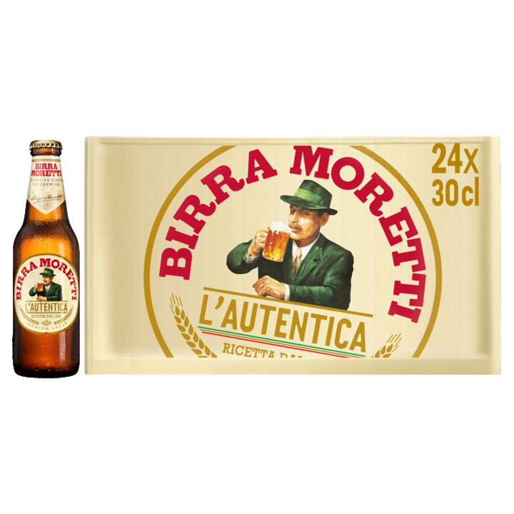 Birra Moretti L&amp;#x27;Autentica Bier Fles 24x30cl Krat