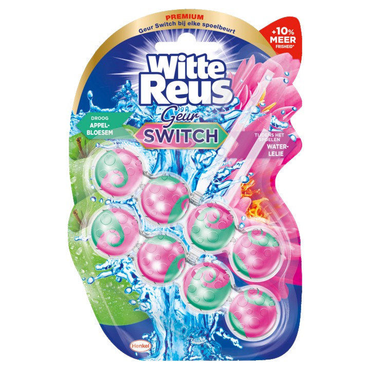 Witte Reus Toiletblok Geur Switch Appelbloesem Waterlelie 2 x 50g