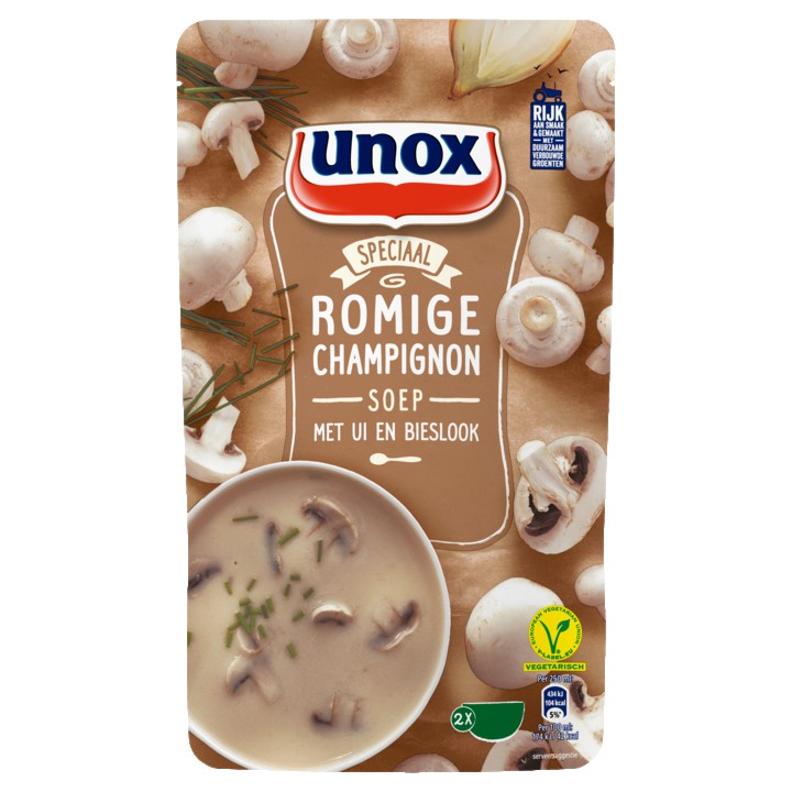 Unox Romige Champignon Soep met Ui en Bieslook 570ml