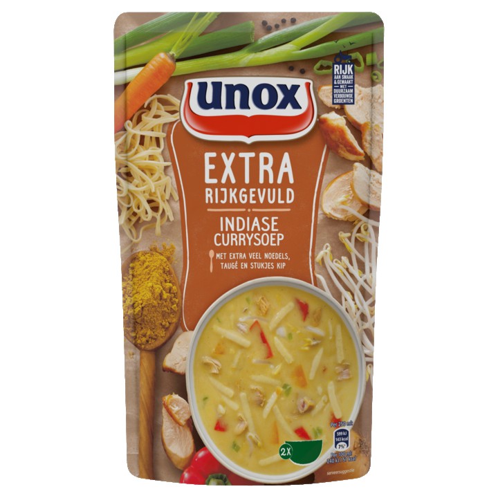 Unox Soep In Zak Extra Rijkgevuld Indiase Currysoep 570ml