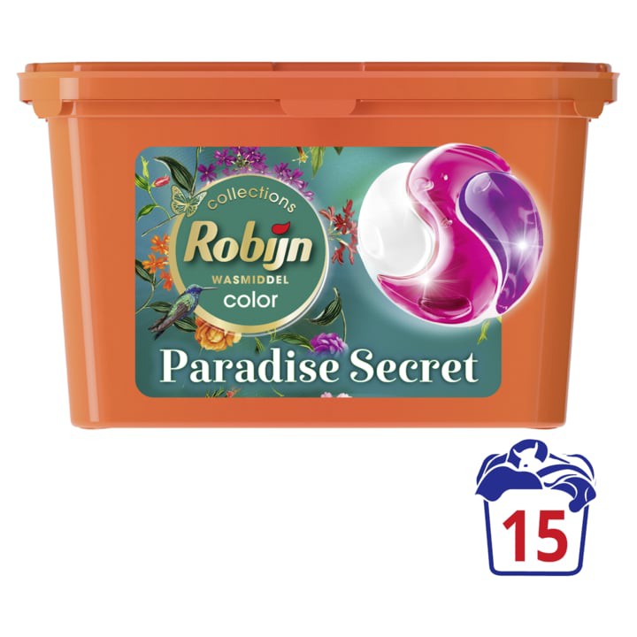 Robijn Collections Wasmiddel Color 3 in 1 Capsules Paradise Secret 259,5 g 15 Wasbeurten