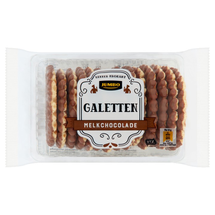 Jumbo Galetten Wafels Melkchocolade 300g