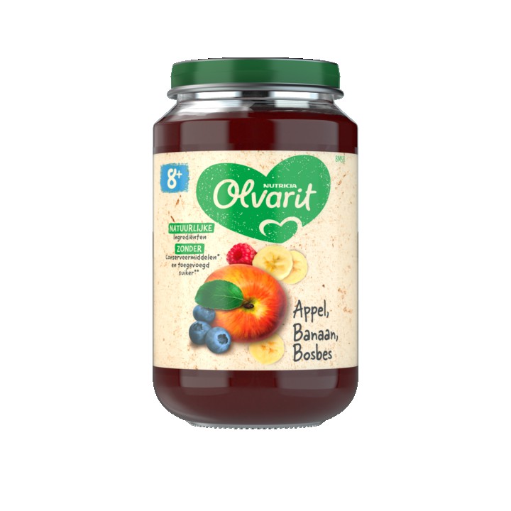 Olvarit Appel Banaan Bosbes 8+ Maanden 200g