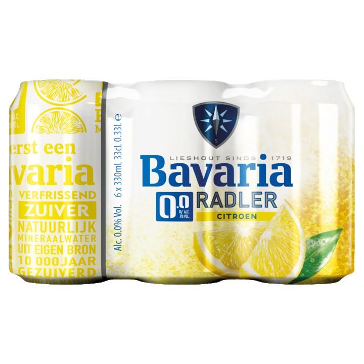 Bavaria 0.0% Radler citroen alcoholvrij bier blik