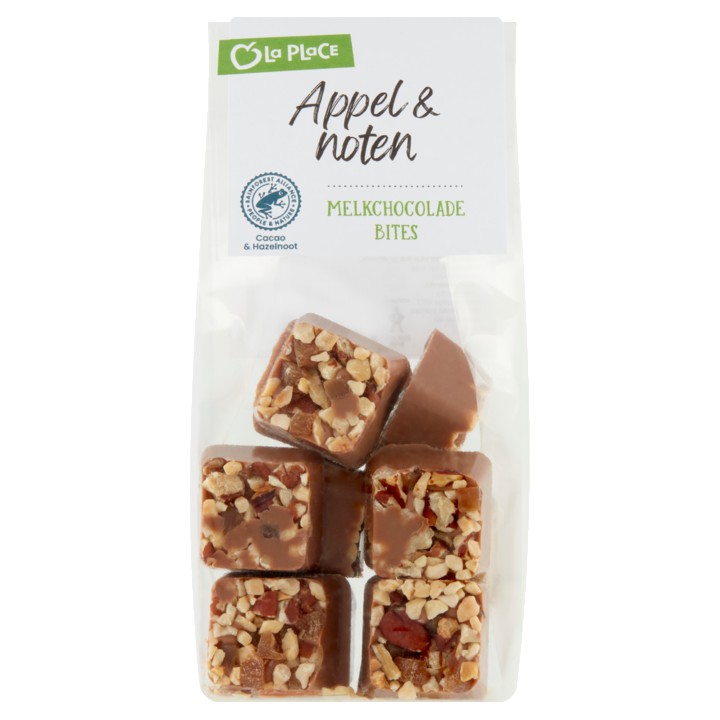 La Place Melkchocolade Bites met Appel &amp;amp; Noten 150g