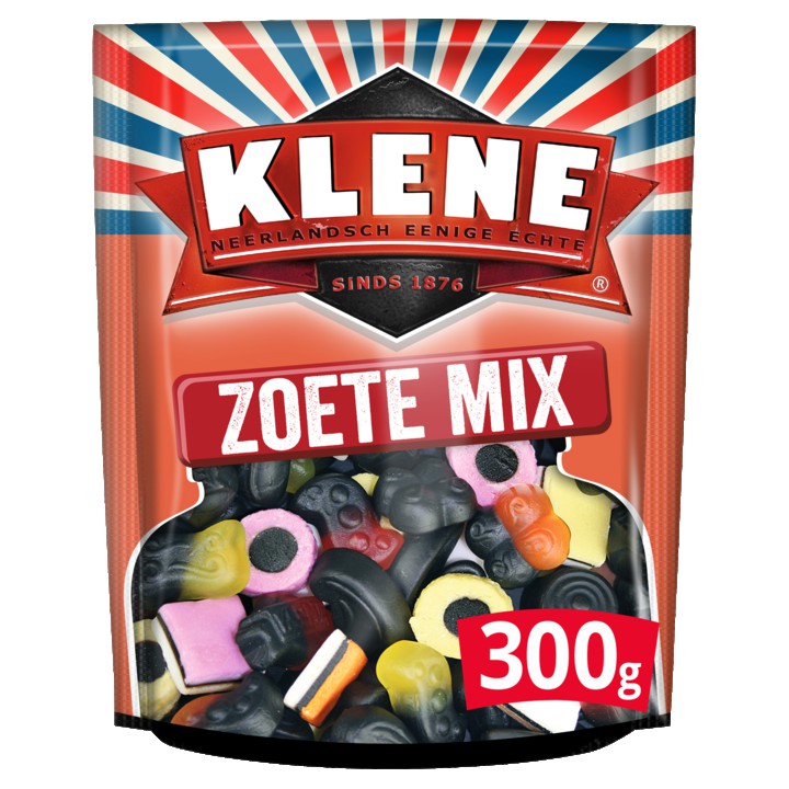 Klene Zoete Mix Gemengde Drop Zak 300 gram