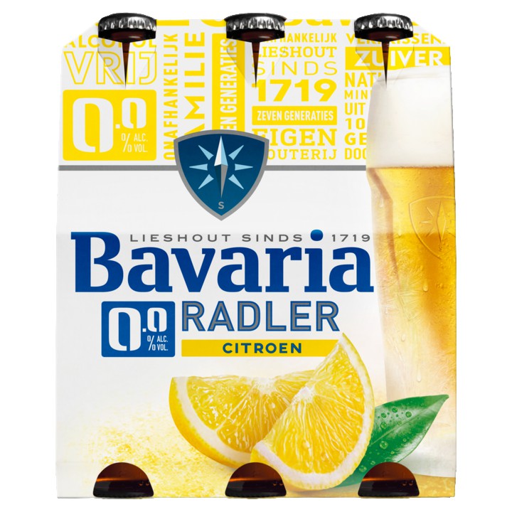 Bavaria 0.0% Radler citroen alcoholvrij bier fles