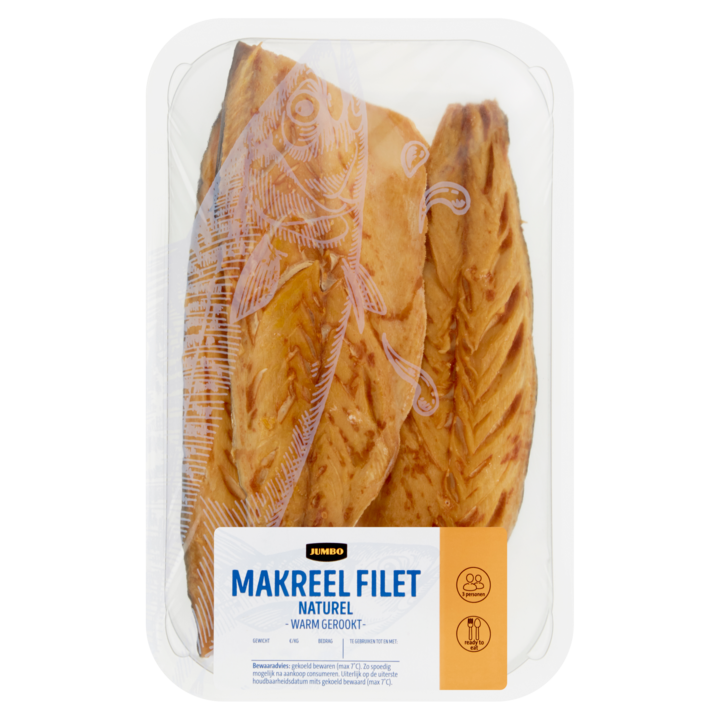 Jumbo Makreel Filet Naturel Warm Gerookt ca. 275g