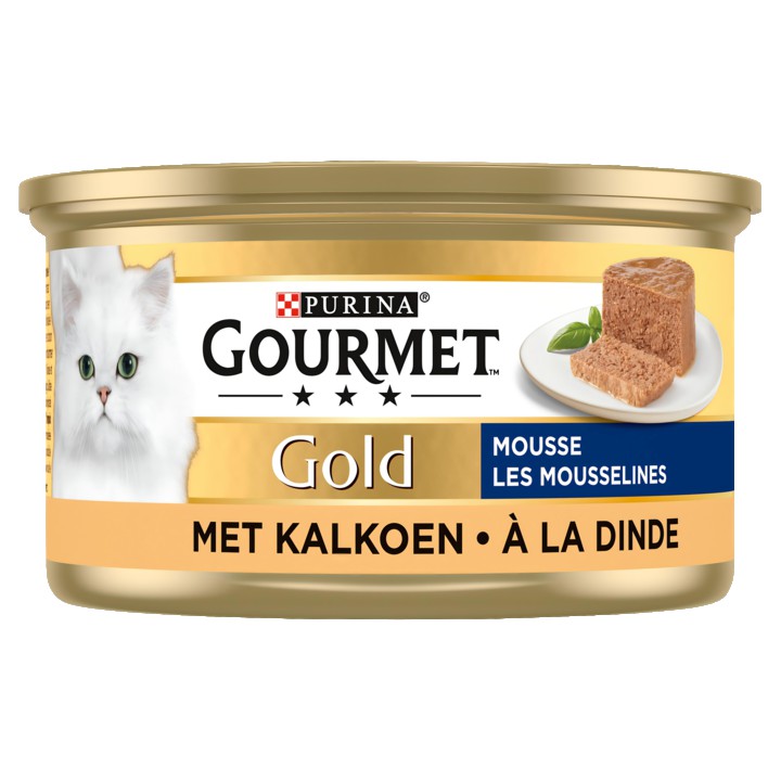 Gourmet Gold Mousse Kattenvoer nat met Kalkoen