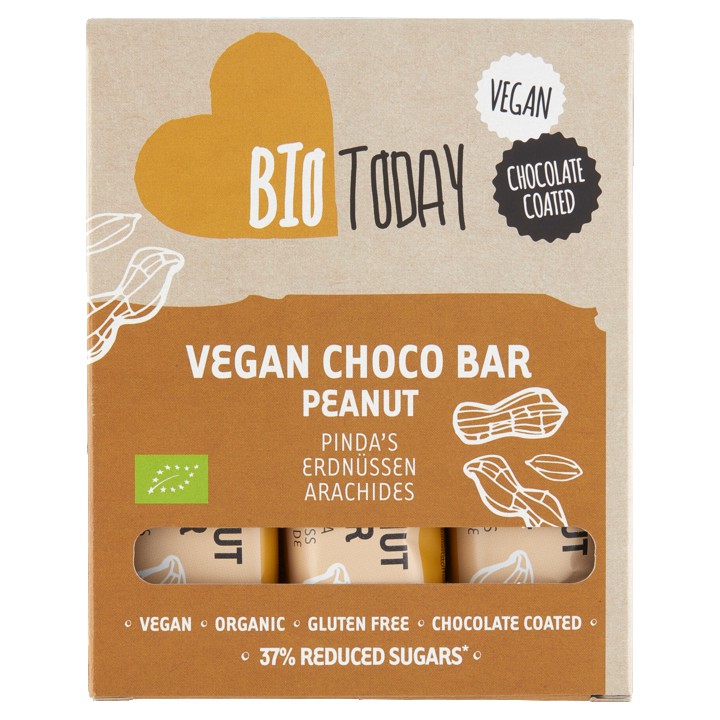 BioToday Vegan Choco Bar Pinda&amp;#x27;s 3 x 40g