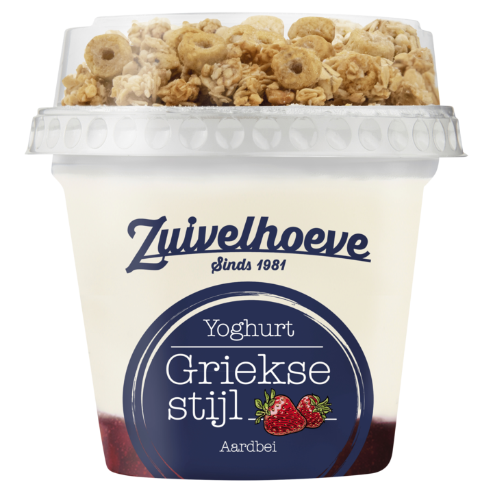 Zuivelhoeve Yoghurt Griekse stijl aardbei 185g